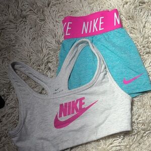 Nike Gray and Teal Activewear Set